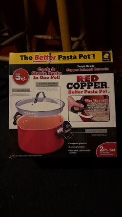 Red Copper Better Pasta Pot 5 Qt 2-Piece Set