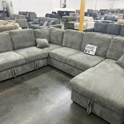 4 Piece Convertible Sectional With Extra Storage