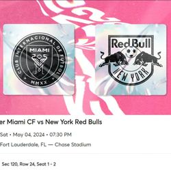 2 Inter Miami Tickets 🎟️ Saturday May 4, 7:30PM Chase Stadium Fort Lauderdale 