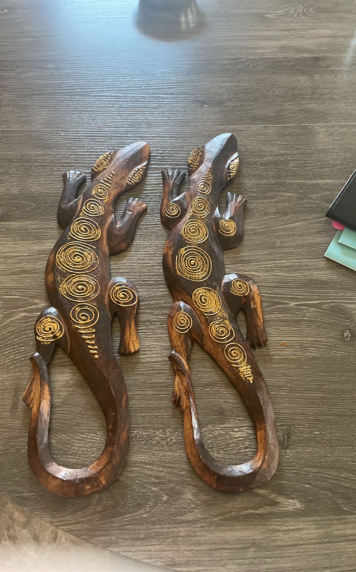 Real Wooden Lizard Hanging Antiques
