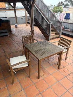 Teak wood outdoor table and chairs