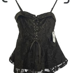NEW WITH TAG EXPRESS Lace Corset Green Tank Top Petite Size XXS SOLD OUT 