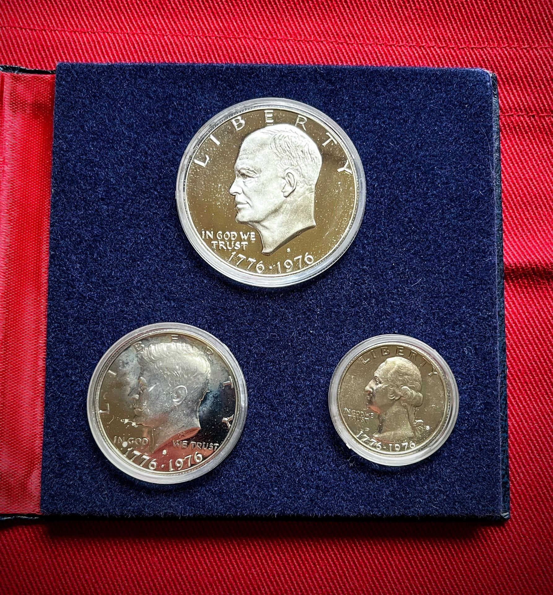 1976 S Brilliant Bicentennial Silver Three Coin Proof Set