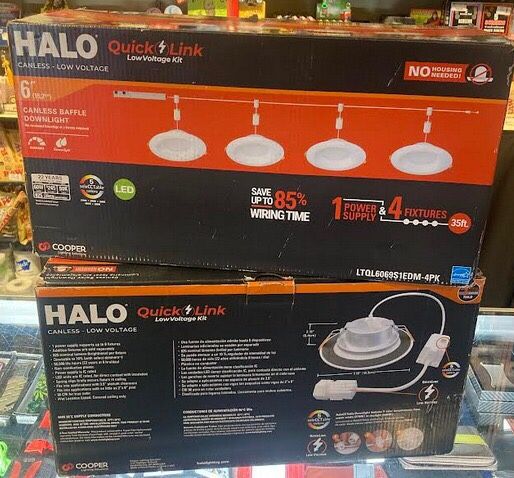 Halo LTQL6069S1EDM-4PK 6" QuickLink Low Voltage Cut Canless Downlights (4-Pack Kit Including Driver)