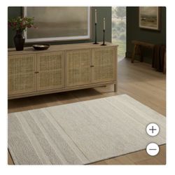 Cover your indoors with a new 5 ft. x 8 ft Loloi Melody Wool Rug Collection, Stripe Tan color, India