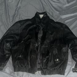 Outbrook Men's Black Leather Jacket Black XL