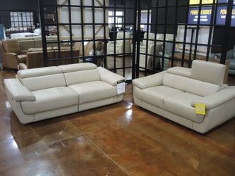 Nicoletti Sofa + Loveseat - Ivory | Two-Seat Couch | Apartment-Size Couch