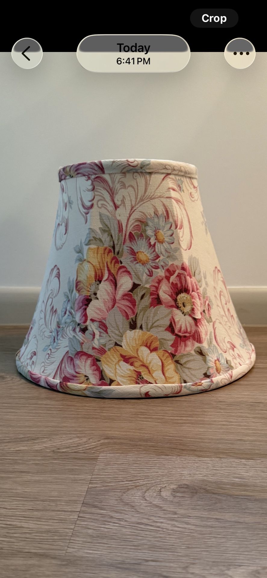 Vintage Linen Floral Bell Shaped Lamp Shade