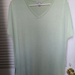 Orvis Light Green Tunic Blouse Top Size Small