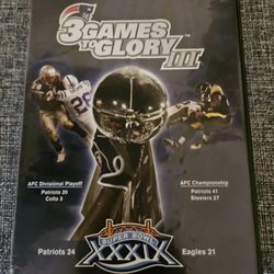 NE Patriots-2004 "3 Games to Glory DVD Set- SB 39 