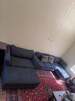 matching dark blue/charcoal sectional sofa set