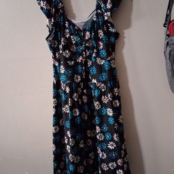 Black Floral Dress For Women 