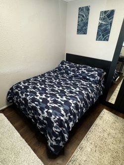 Full Bed Frame + wardrobe closet & desk/chair