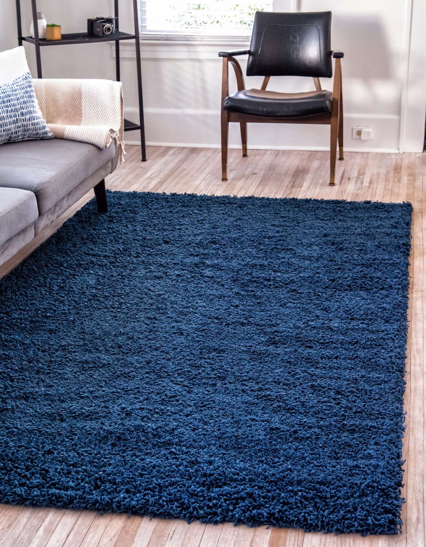 New shaggy rug size 5x8 nice blue shags carpet