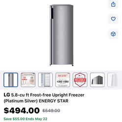 LG 6.0 cu. ft. Single Door Refrigerator Fridge Mini
