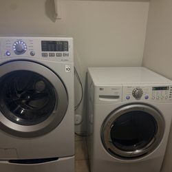LG 4.5 cu ft HE Energy Star front load washer and dryer set.