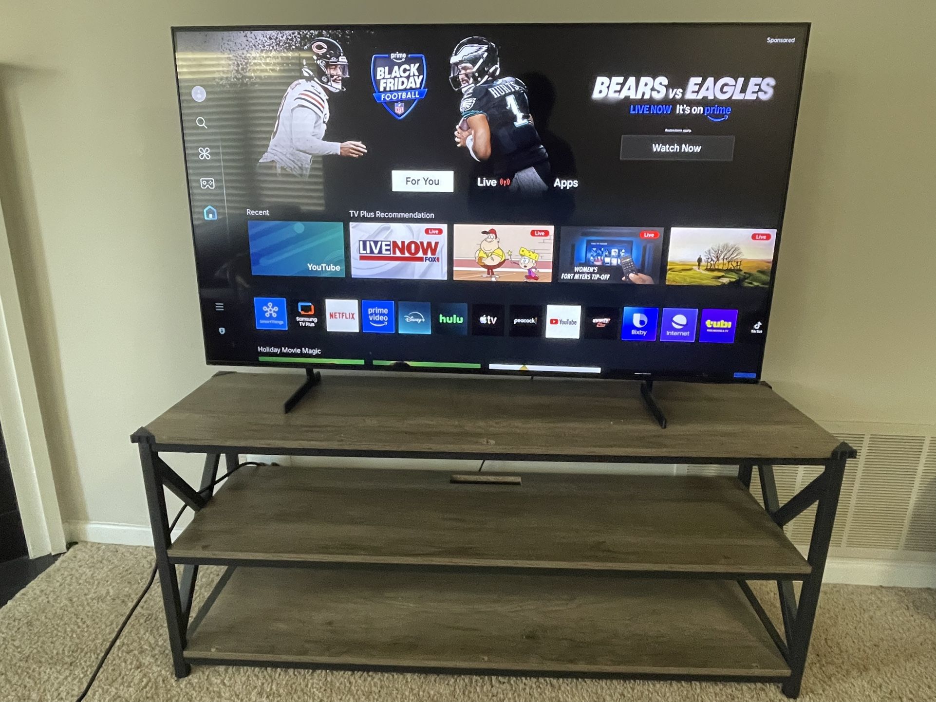 Samsung 55” Smart TV w/ 3 Layer Tv Stand (Remote Included)