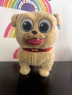 DISNEY JUNIOR PUPPY  PAL ROLLY PLUSH WALKING TALKING TOY - 9 INCH !