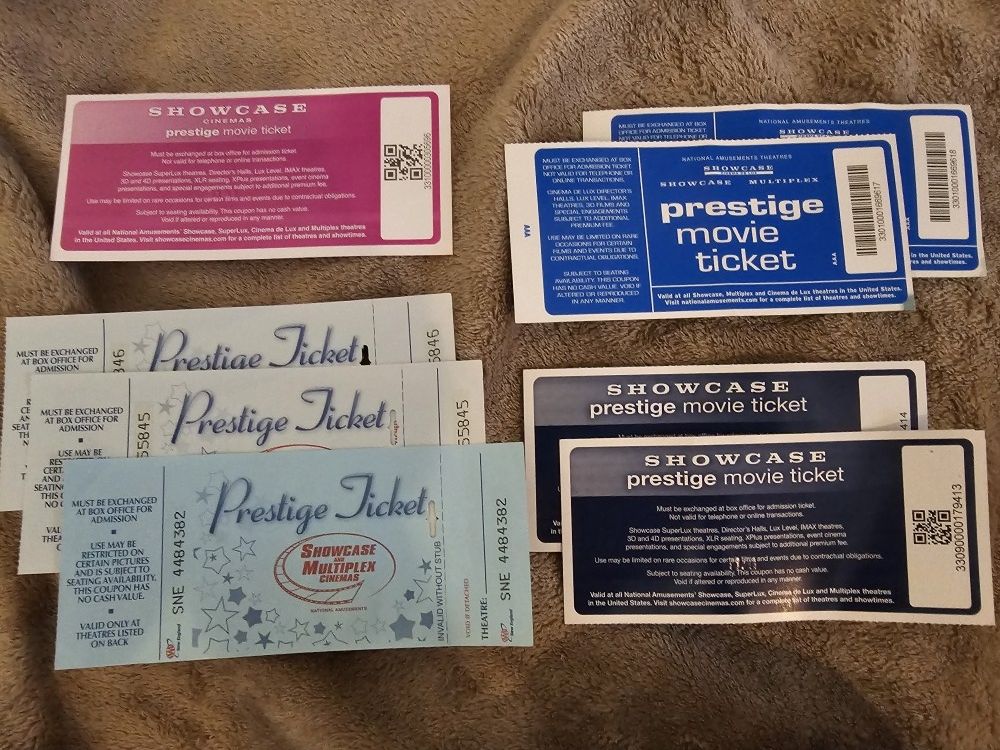 8 Movie Tickets (Showcase Cinemas)