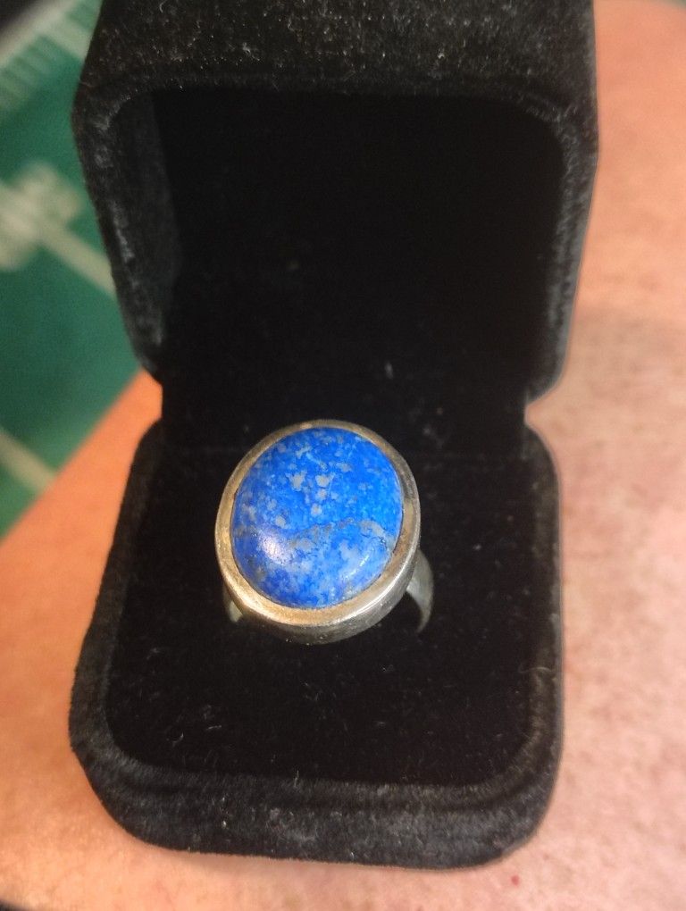 Vintage Navaho Lapis Ring sz8