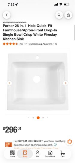 Parker 26 in. Fireclay Farmhouse Kitchen Sink