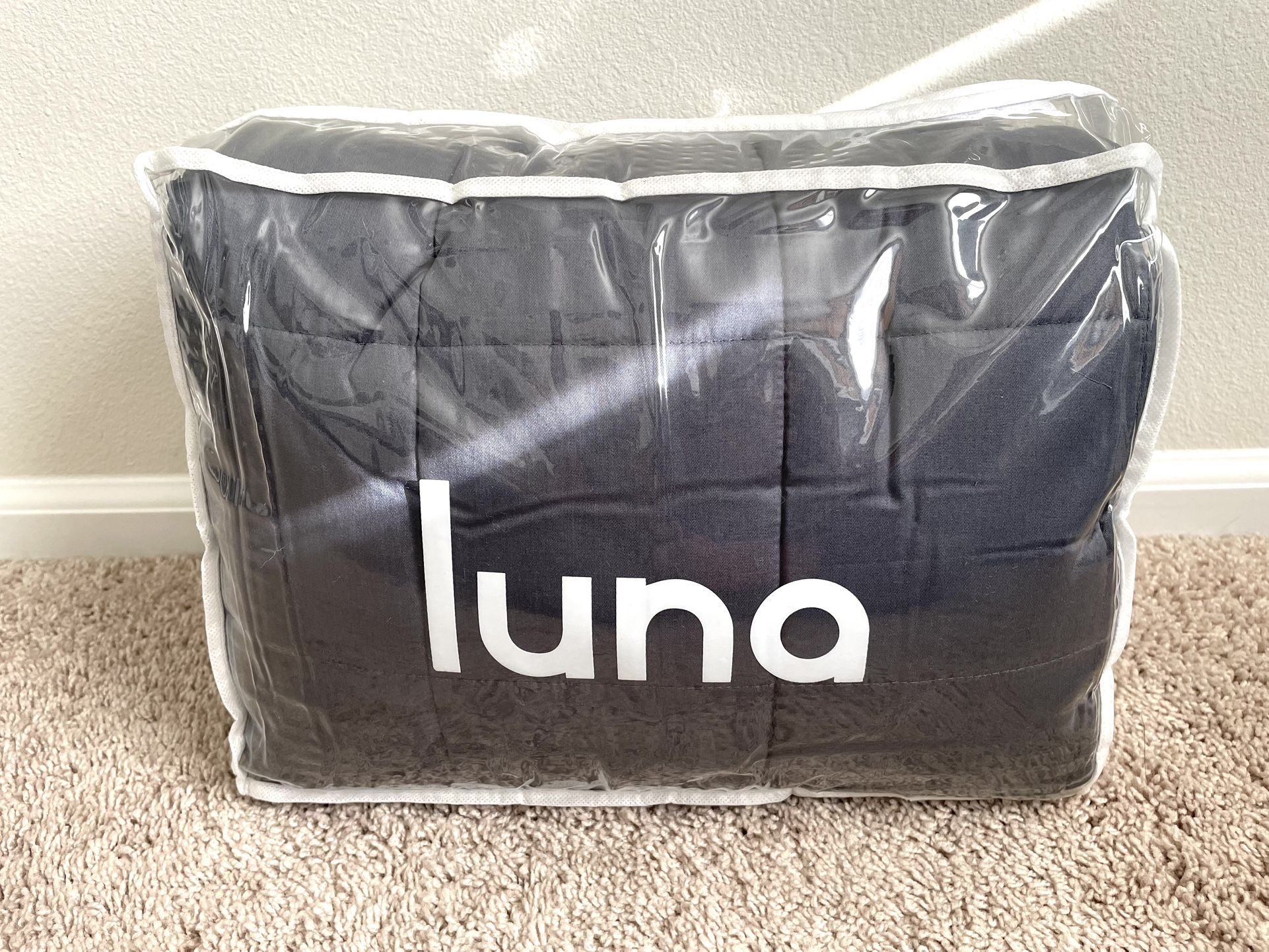 NEW Luna Cotton GREY Weighted Blanket 60" x 80" (Queen) 15 lbs.