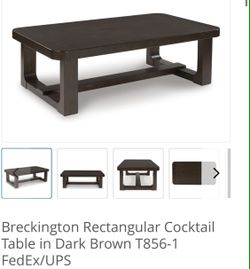 New Breckington Rectangular Cocktail Table Dark Brown