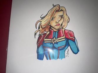 Joe Grant Signed Captain Marvel Sketched Original Art Limited Edition