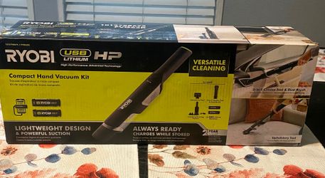 Ryobi USB Lithium HP Compact Hand Vacuum Cleaner Kit With (2) USB Lithium 2.0 Ah Batteries and Charger