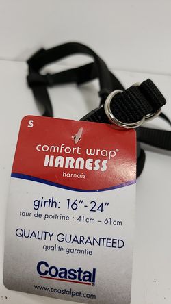 Small dog harness black 16-24" girth