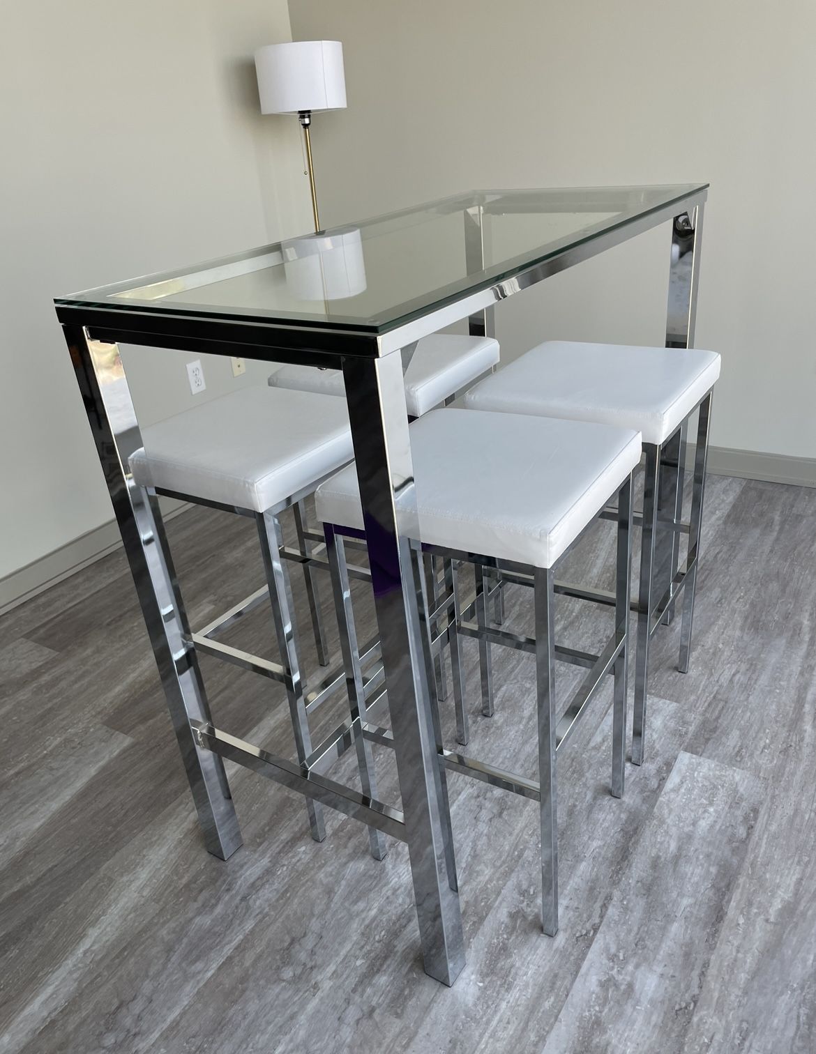 Glass Dining Set & Bar Stools