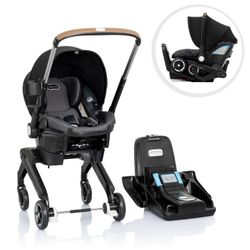 Gray Evenflo Shyft DualRide Travel System with Carryall Storage 