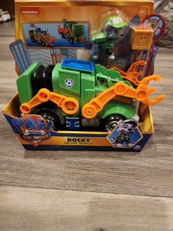 Paw Patrol Rocky Deluxe Vehicle And Figurine- New