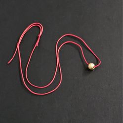 24k gold red string adjustable necklace