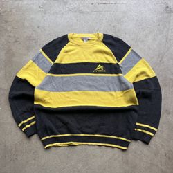 Vintage 90’s Avirex Embroidered Argyle Striped Sweater