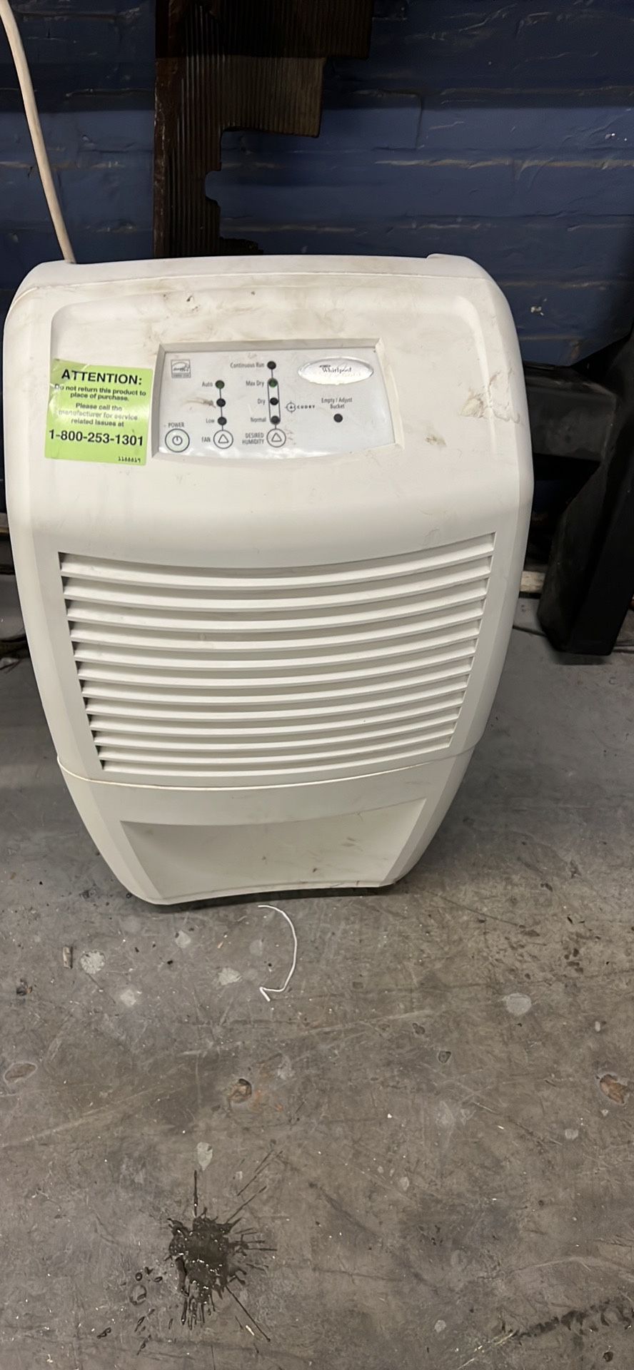 50 pints Whirlpool Dehumidifier