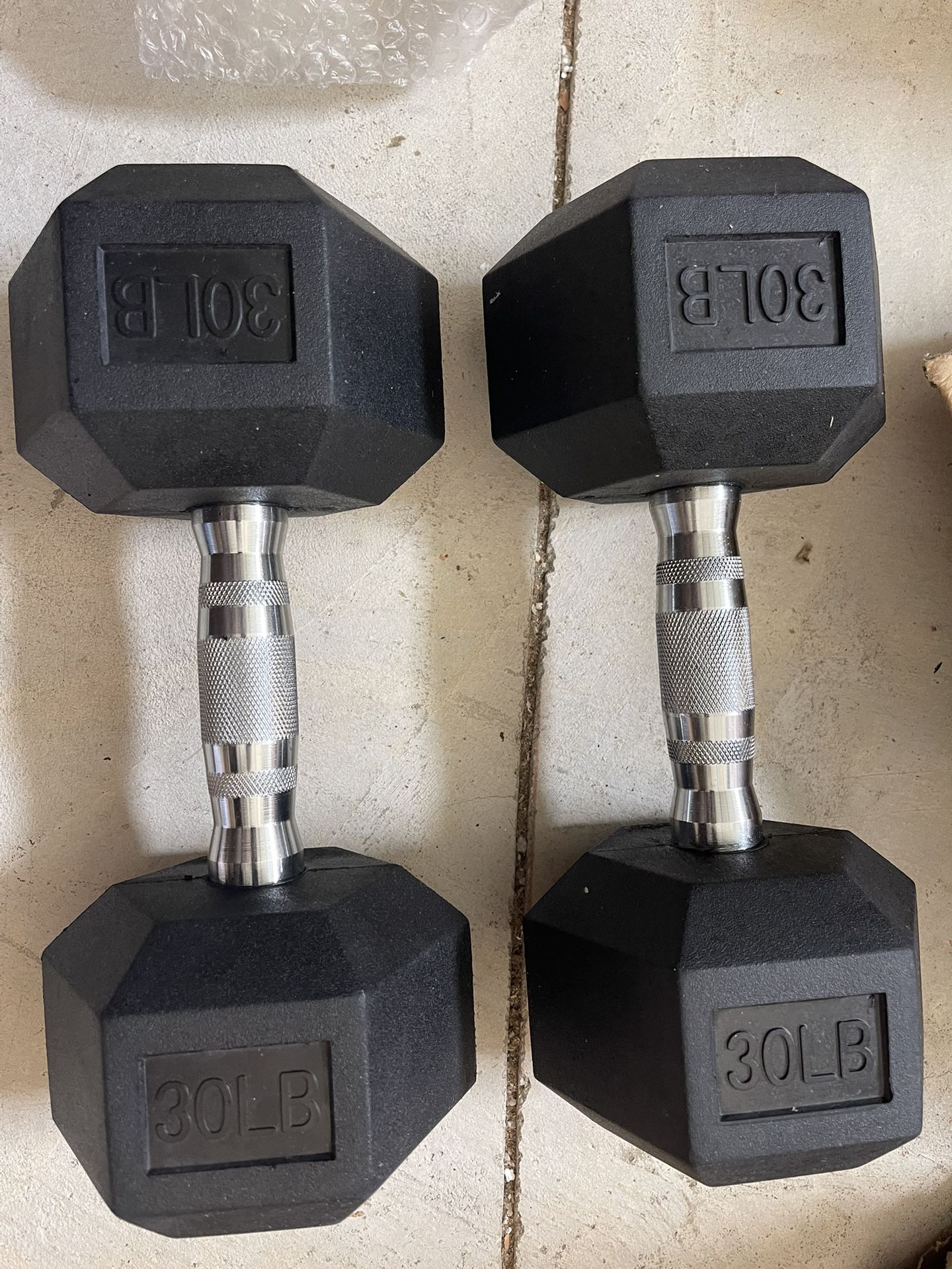 RitFit 30LB  Rubber Encased Hex Dumbbell Sets with Optional Rack for Home Gym, Coated Hand Weights for Strength Training, Workouts