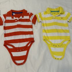 Tommy Hilfiger Baby Boy Short Sleeve Polo Bodysuit 12M 