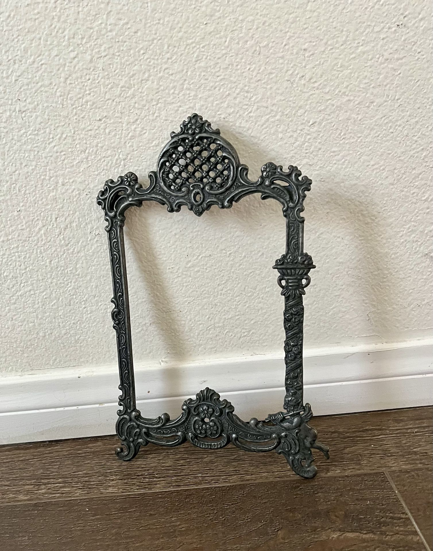 West Germany Pewter Victorian metal ornate picture frame 7/10 inches