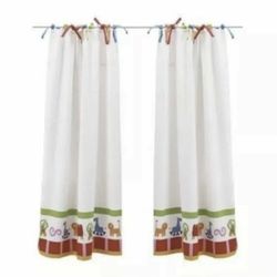 FREE Ikea Barnslig Kids Animal Zoo Curtains Set Of 2 With rods