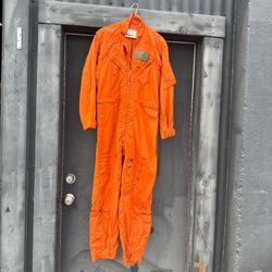 USAF USN 1971 CPU-28/P Flying Flight Suit Orange Vietnam Era Coverall 40R