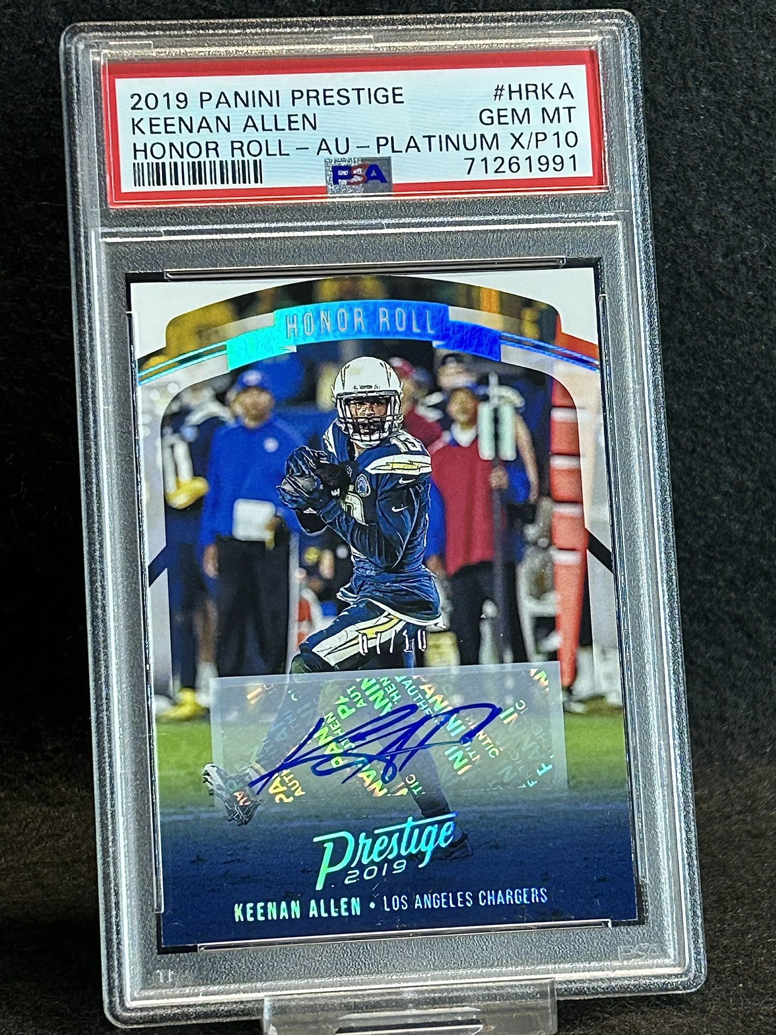 2019 Prestige β‘οΈ Keenan Allen β‘οΈ Honor Roll Auto Platinum Xtra Points 7/10 PSA 10 π Mint Pop 1! - Chargers / Chicago Bears