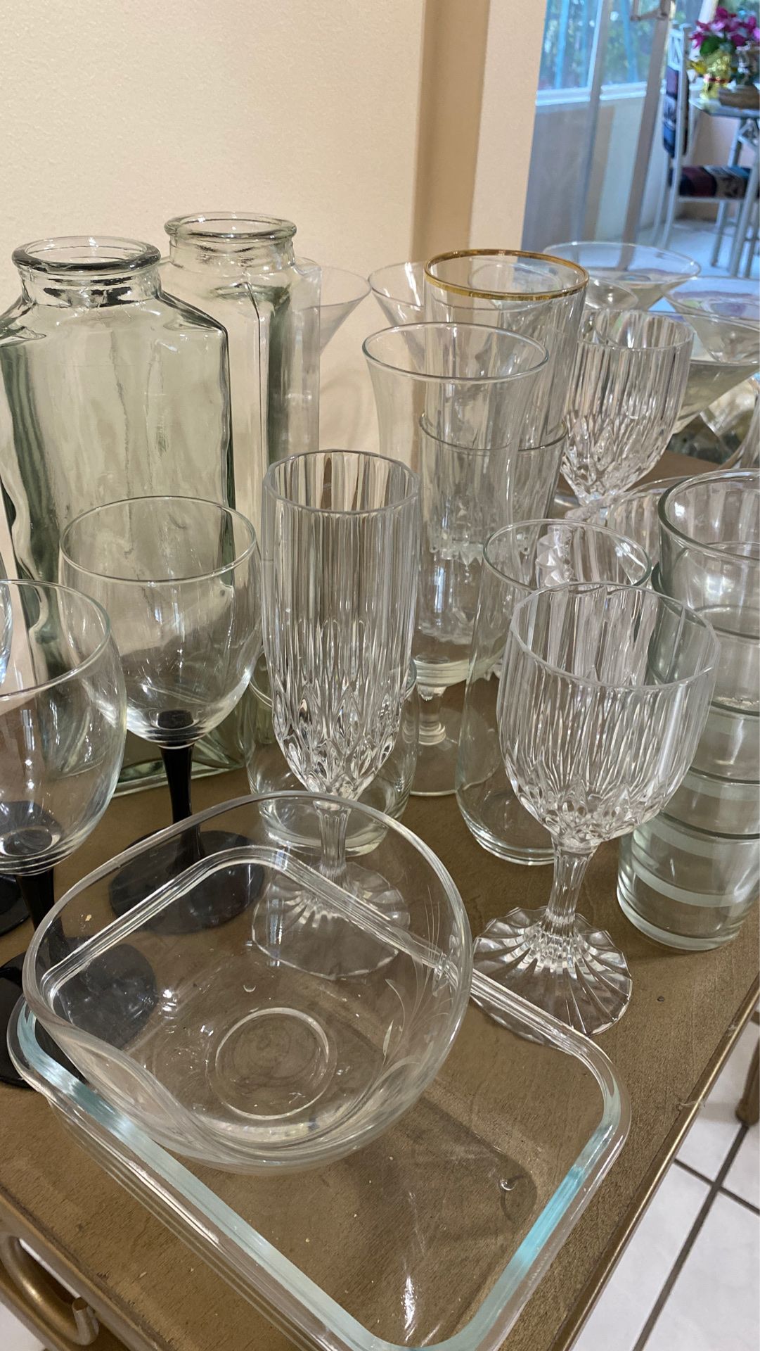 Glasses and bar stand