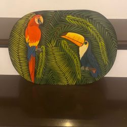 Tropical Wood Hand Painted On Curacao Caribbean 