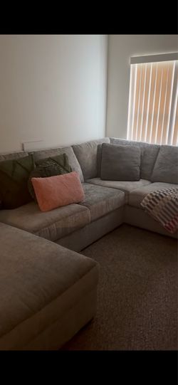 Gray velvet couch for sale
