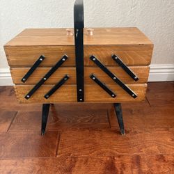 Vintage Accordion Style Sewing Box 