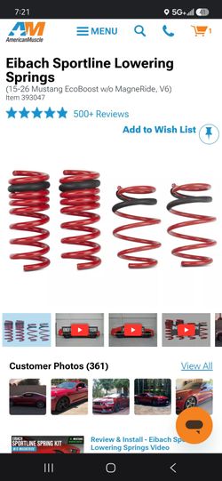 Lowering springs
