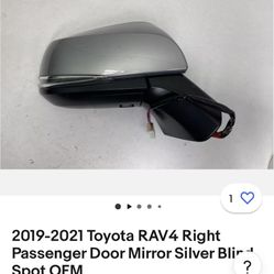 2019-2021 Toyota Rav4 Right (passenger) Mirror