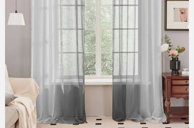 Ombre Gray Gray And White Sheer Curtains