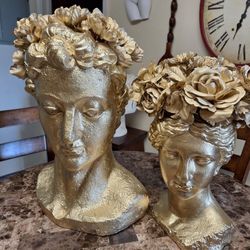 Man And Woman Gold Vases 